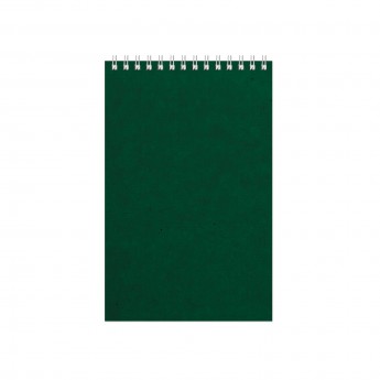 Купить Блокнот Office зеленый, А5, 127х198 мм, верхний гребень, белый блок, клетка, 60 листов