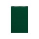 Блокнот Office зеленый, А5, 127х198 мм, верхний гребень, белый блок, клетка, 60 листов