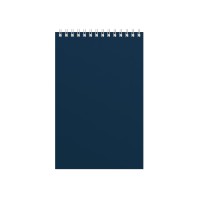 Блокнот Office синий, А5, 127х198 мм, верхний гребень, белый блок, клетка, 60 листов