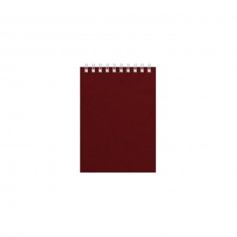 Купить Блокнот Office бордовый, А6, 94х130 мм, верхний гребень, белый блок, клетка, 60 листов