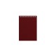 Блокнот Office бордовый, А6, 94х130 мм, верхний гребень, белый блок, клетка, 60 листов