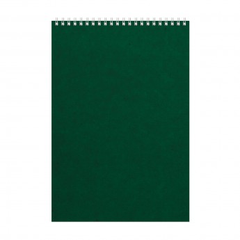 Купить Блокнот Office зеленый, А4, 198х285 мм, верхний гребень, белый блок, клетка, 60 листов