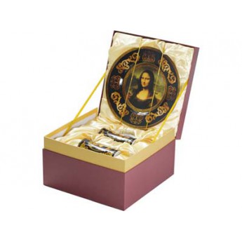 Купить подарочный набор «Мона Лиза» (блюдо для сладостей, две кружки) с логотипом 