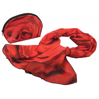 Купить подарочный набор «Роза» (косметичка и шарф) с логотипом 