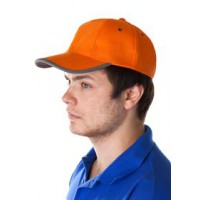 Бейсболка Unit Trendy, оранжевая с серым
