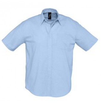 Заказать голубую мужскую рубашку с коротким рукавом «BRISBANE»
