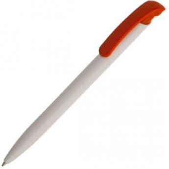 Купить Ручка шариковая Clear Solid, белая с оранжевым