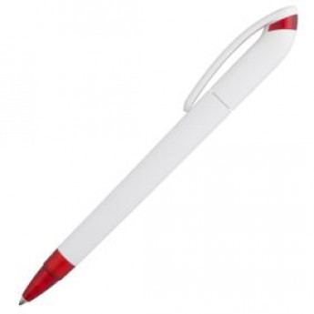 Купить Ручка шариковая Beo Sport, белая с красным