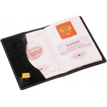 Купить обложку для паспорта «Cover» (черная) с логотипом 