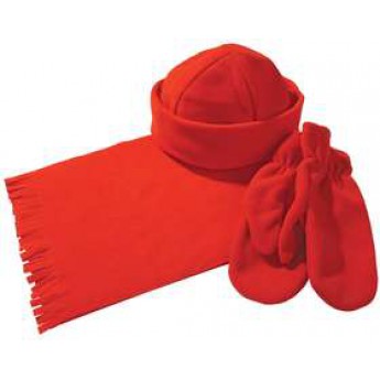 Купить Комплект Unit Fleecy: шарф, шапка, варежки, красный