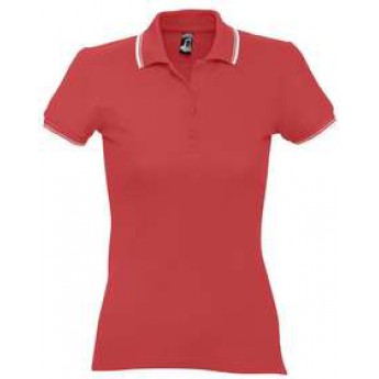 Купить Рубашка поло женская Practice women 270, красная с белым