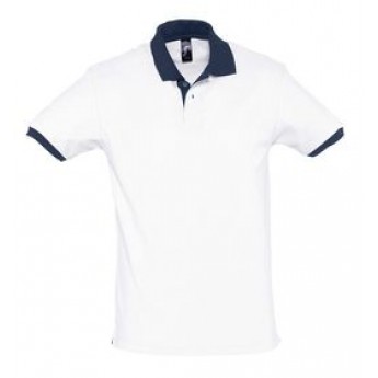 Купить Рубашка поло Prince 190, белая с темно-синим