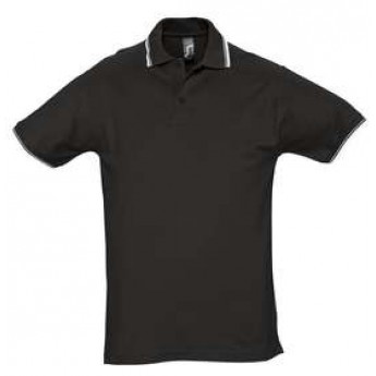 Купить Рубашка поло мужская с контрастной отделкой PRACTICE 270 черная