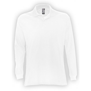 Купить Рубашка поло мужская с длинным рукавом STAR 170, белая