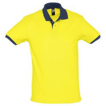 Купить Рубашка поло Prince 190, лимонная с темно-синим