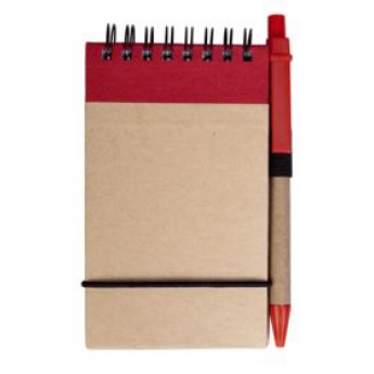 Купить красный блокнот на кольцах «Eco Note» с ручкой с логотипом 