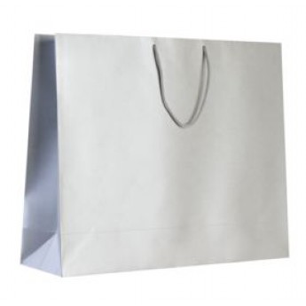 Купить бумажный пакет «Блеск» с логотипом (большой, серебристый)