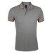 Купить Рубашка поло мужская PASADENA MEN 200 с контрастной отделкой, серый меланж c оранжевым