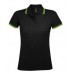 Купить Рубашка поло женская PASADENA WOMEN 200 с контрастной отделкой, черная с зеленым