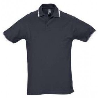 Купить Рубашка поло мужская с контрастной отделкой PRACTICE 270, темно-синий/белый