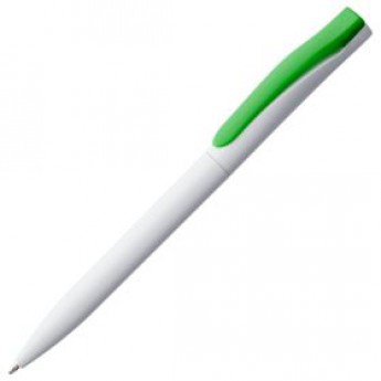 Купить Ручка шариковая Pin, белая с зеленым
