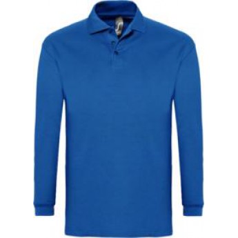 Купить Рубашка поло мужская с длинным рукавом WINTER II 210 ярко-синяя