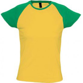 Купить Футболка женская MILKY 150, желтая с зеленым