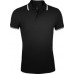 Купить Рубашка поло мужская PASADENA MEN 200 с контрастной отделкой, черная с белым