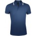 Купить Рубашка поло мужская PASADENA MEN 200 с контрастной отделкой, темно-синяя с белым