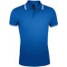 Купить Рубашка поло мужская PASADENA MEN 200 с контрастной отделкой, ярко-синяя с белым