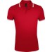 Купить Рубашка поло мужская PASADENA MEN 200 с контрастной отделкой, красная с белым
