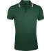 Купить Рубашка поло мужская PASADENA MEN 200 с контрастной отделкой, зеленая с белым