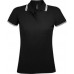 Купить Рубашка поло женская PASADENA WOMEN 200 с контрастной отделкой, черная с белым