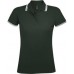 Купить Рубашка поло женская PASADENA WOMEN 200 с контрастной отделкой, зеленая с белым