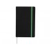 Блокнот Frappé тканевый, черный/зеленый с логотипом