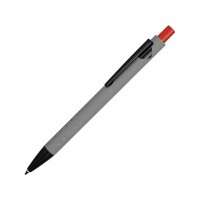 Ручка металлическая soft-touch шариковая «Snap», серый/черный/красный