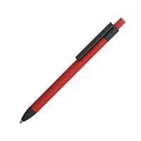 Ручка металлическая soft-touch шариковая «Haptic», красный/черный