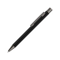 Ручка шариковая UMA «STRIGHT GUM» soft-touch, с зеркальной гравировкой, черный