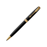 Ручка шариковая Parker модель PK SON MBLK GT BP M.BLK GB, черный/золотистый
