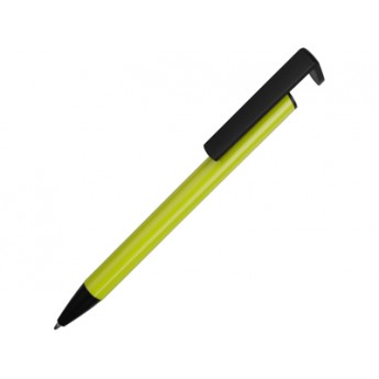 Ручка-подставка шариковая «Кипер Металл», зеленое яблоко с логотипом