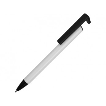 Ручка-подставка шариковая «Кипер Металл», белый с логотипом