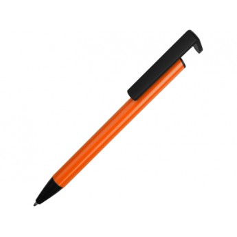 Ручка-подставка шариковая «Кипер Металл», оранжевый с логотипом