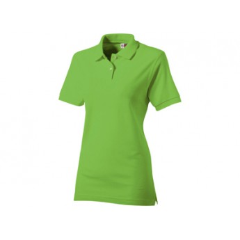 Рубашка поло "Boston" женская, зеленое яблоко  с логотипом