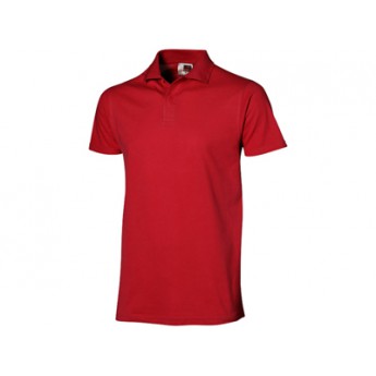 Рубашка поло "First" мужская, красный  с логотипом