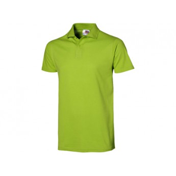 Рубашка поло "First" мужская, зеленое яблоко  с логотипом