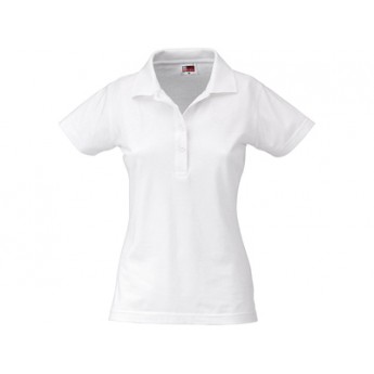 Рубашка поло "First" женская, белый  с логотипом