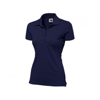 Рубашка поло "First" женская, темно-синий  с логотипом