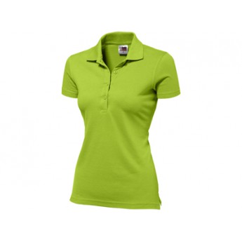 Рубашка поло "First" женская, зеленое яблоко  с логотипом