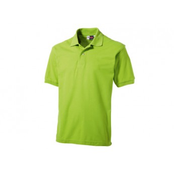Рубашка поло "Boston" мужская, зеленое яблоко  с логотипом