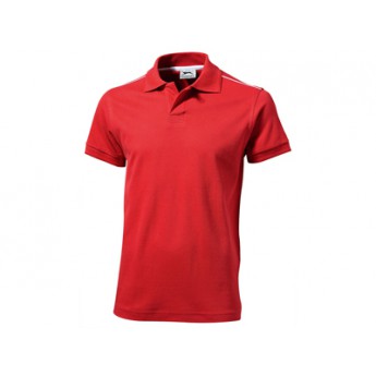 Рубашка поло "Backhand" мужская, красный/белый  с логотипом